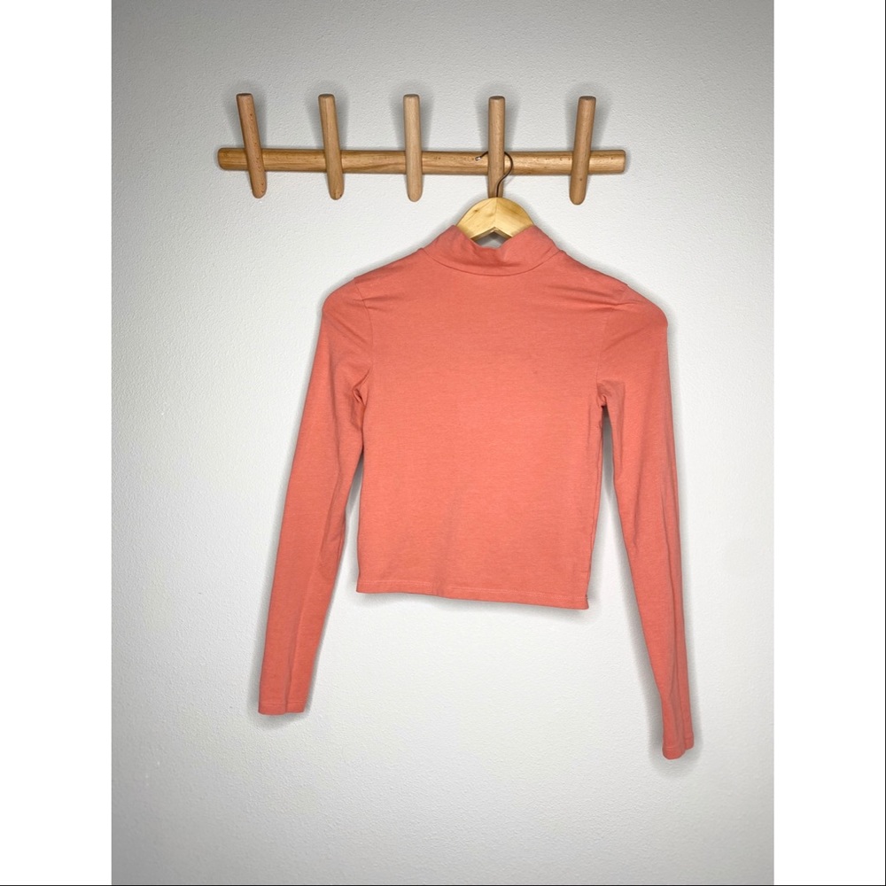 Coral crop turtle neck